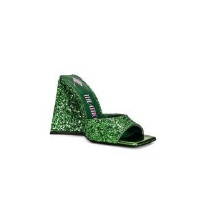 The Attico Devon 115 Mules Apple Green Glitter Womens Size 36 6